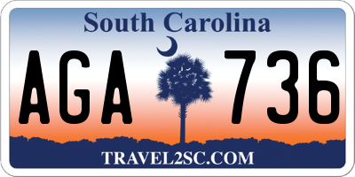 SC license plate AGA736