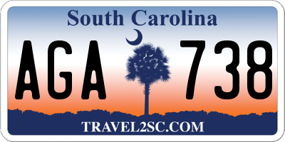 SC license plate AGA738