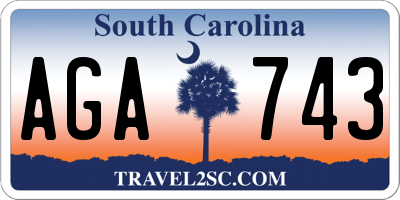 SC license plate AGA743