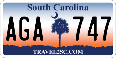 SC license plate AGA747