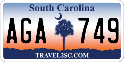 SC license plate AGA749
