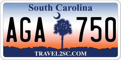 SC license plate AGA750