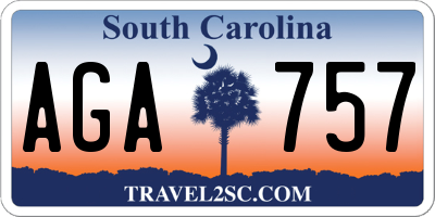 SC license plate AGA757