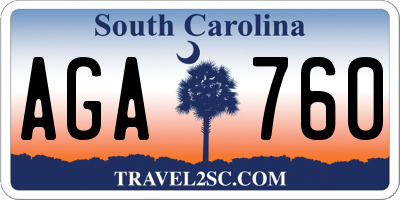 SC license plate AGA760