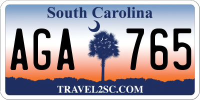 SC license plate AGA765