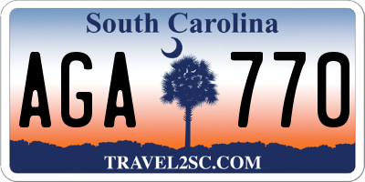 SC license plate AGA770