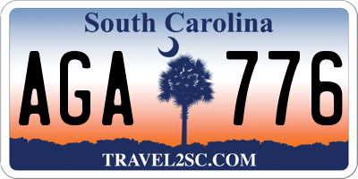 SC license plate AGA776