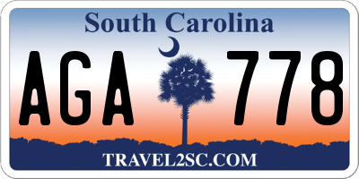 SC license plate AGA778