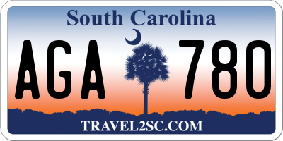 SC license plate AGA780