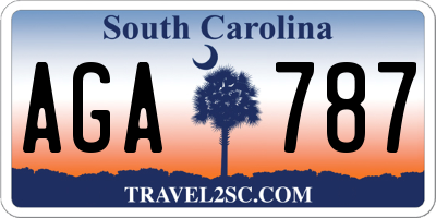 SC license plate AGA787