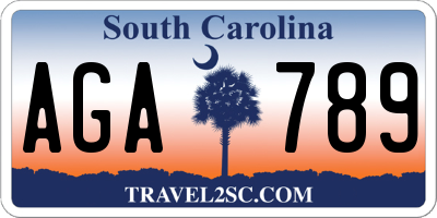 SC license plate AGA789