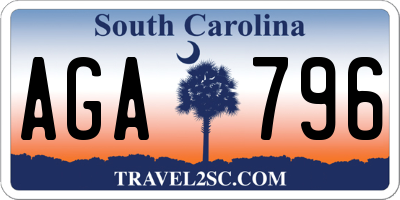 SC license plate AGA796