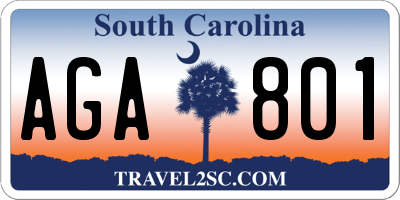 SC license plate AGA801