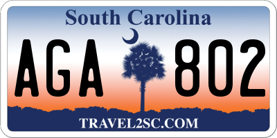 SC license plate AGA802