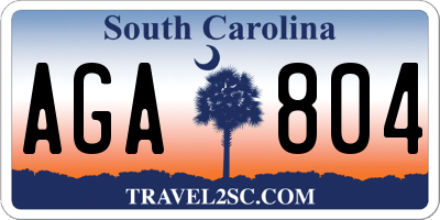 SC license plate AGA804