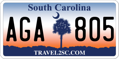 SC license plate AGA805