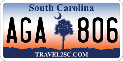 SC license plate AGA806