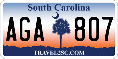 SC license plate AGA807