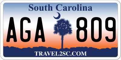 SC license plate AGA809