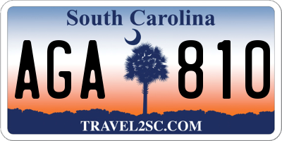 SC license plate AGA810