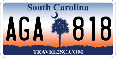 SC license plate AGA818