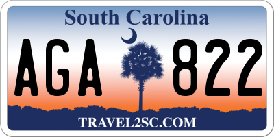 SC license plate AGA822