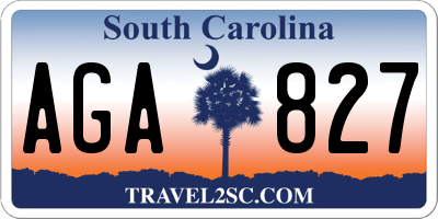 SC license plate AGA827