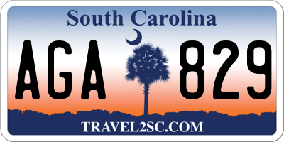 SC license plate AGA829