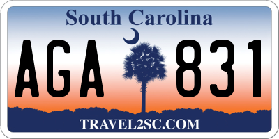 SC license plate AGA831