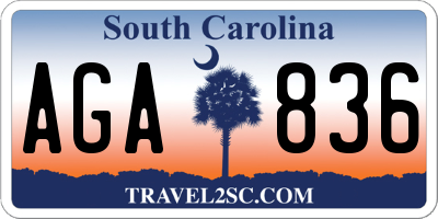 SC license plate AGA836