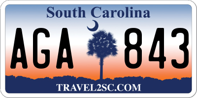 SC license plate AGA843