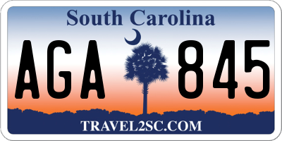 SC license plate AGA845