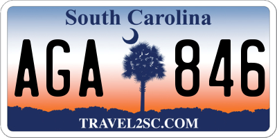 SC license plate AGA846