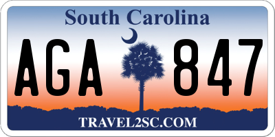 SC license plate AGA847