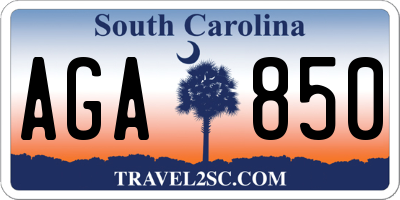 SC license plate AGA850