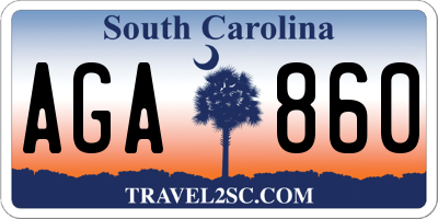 SC license plate AGA860