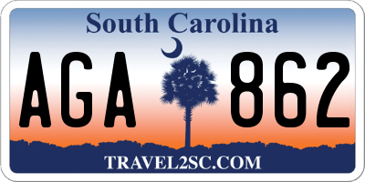SC license plate AGA862