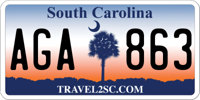 SC license plate AGA863