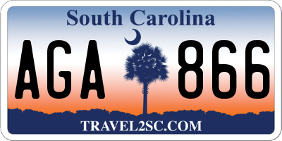 SC license plate AGA866