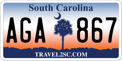 SC license plate AGA867