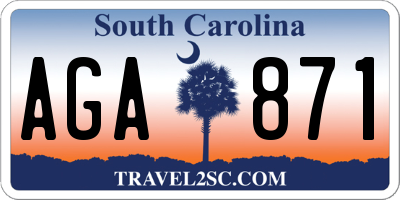 SC license plate AGA871