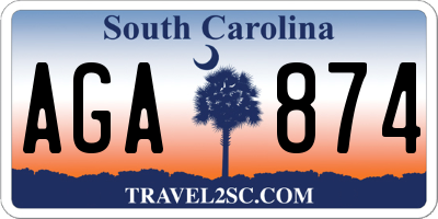 SC license plate AGA874