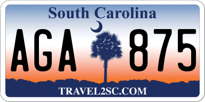 SC license plate AGA875