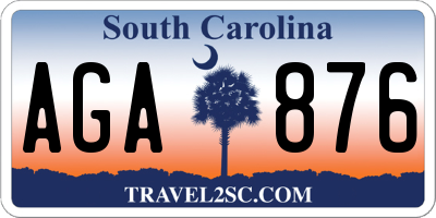 SC license plate AGA876