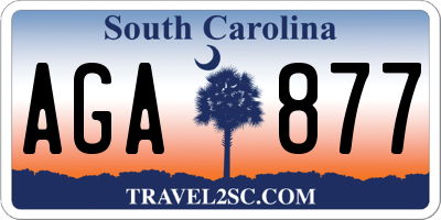 SC license plate AGA877