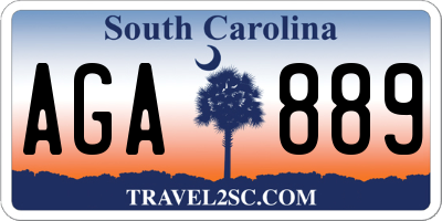 SC license plate AGA889
