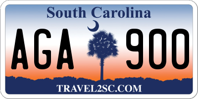 SC license plate AGA900