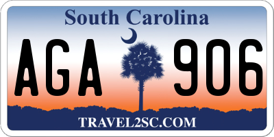 SC license plate AGA906