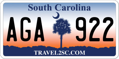 SC license plate AGA922