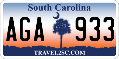 SC license plate AGA933
